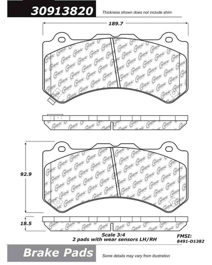 StopTech Sport Brake Pads With Shims