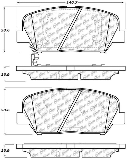 StopTech Sport Brake Pads With Shims And Hardware