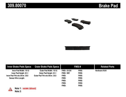 StopTech Sport Brake Pads With Shims
