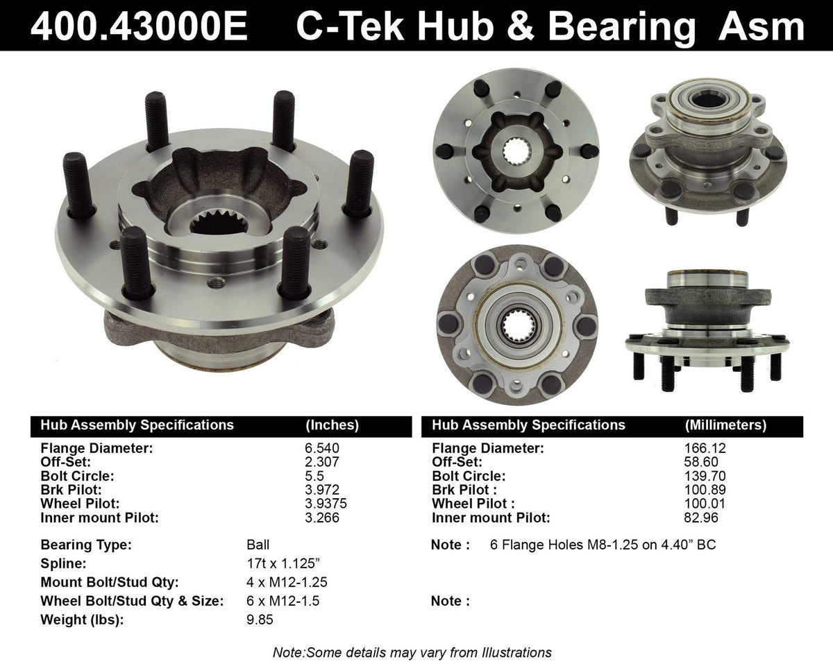 Centric Parts Wheel Bearing and Hub Assembly Standard with no ABS for 2002 Honda Passport and Isuzu Rodeo 2001-2004 400.43000E