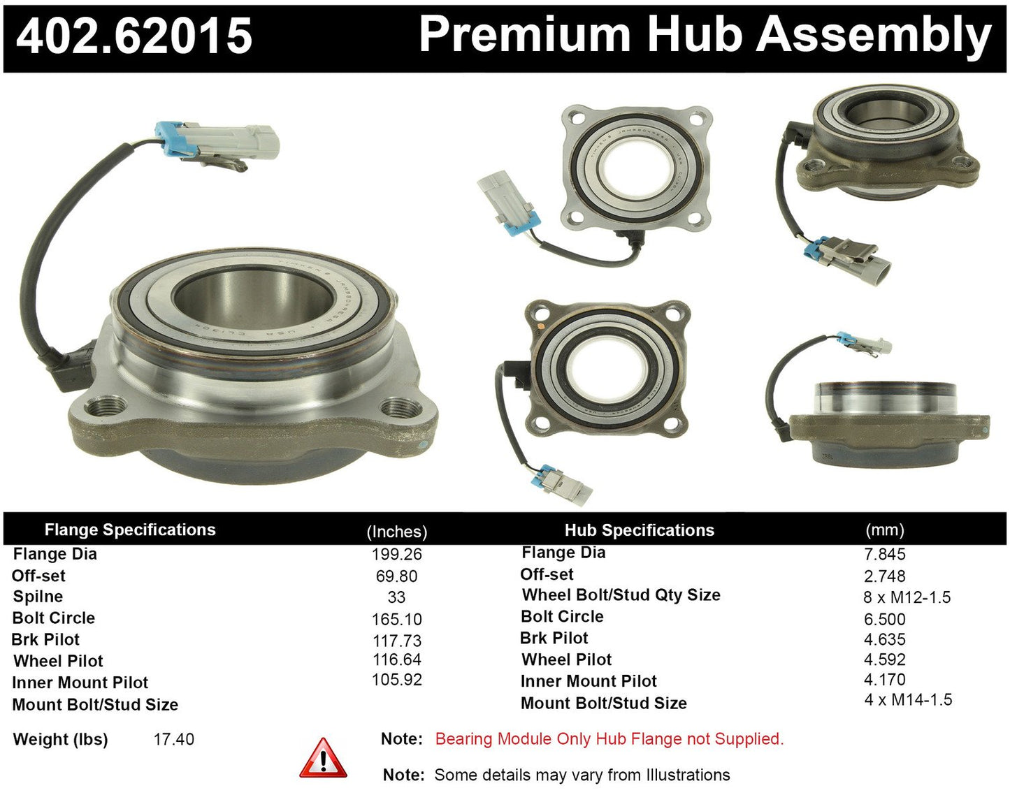 Stoptech Centric Premium Flanged Bearing - Front 402.62015