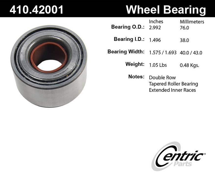 Centric Parts Wheel Bearing and Race Set 410.42001