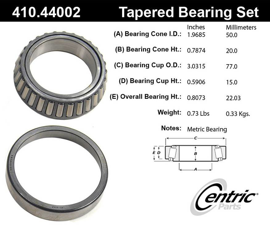 Centric Parts Wheel Bearing and Race Set 410.44002E