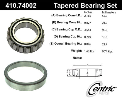 Centric Parts Premium Wheel Bearing and Race Set 410.74002
