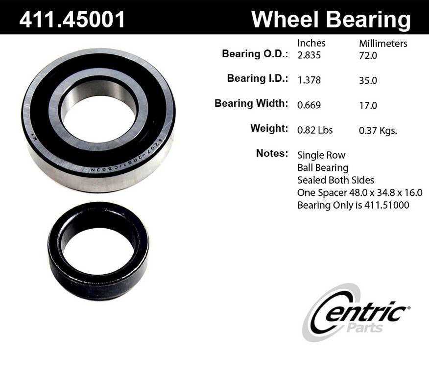 Stoptech Centric 84-85 Mazda RX-7 Premium Ball Bearing - Rear 411.45001