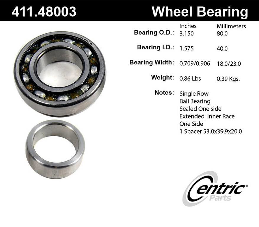 Stoptech Centric Premium Ball Bearing - Rear 411.48003