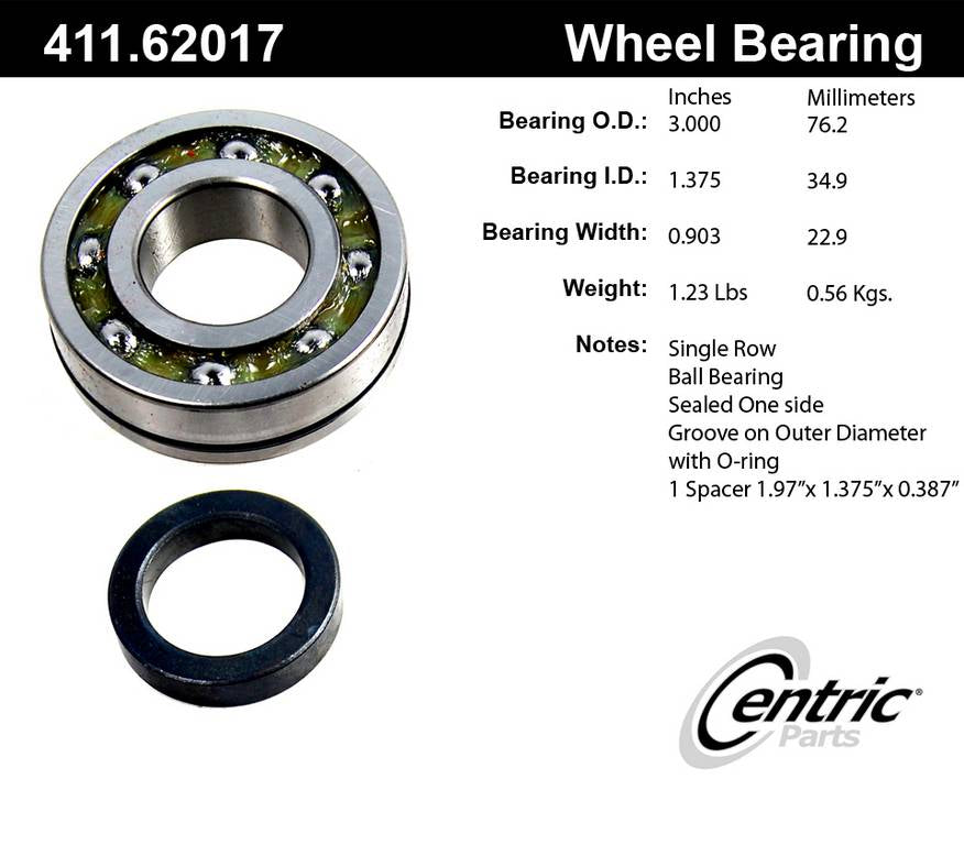 Stoptech Centric Premium Ball Bearing - Rear 411.62017