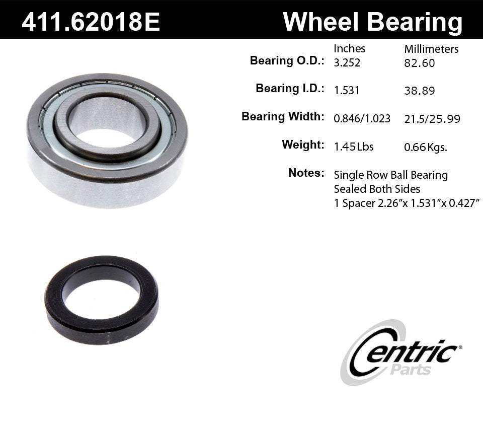Centric Parts Drive Axle Shaft Bearing Standard Ball Bearings Single Row for 1968-1970 Buick Electra Estate Wagon Riviera Oldsmobile 98 Delmont 88 411.62018E