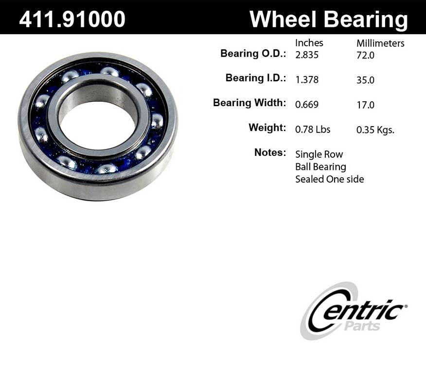 StopTech Premium Axle Shaft Bearing Assembly Single Row 411.91000