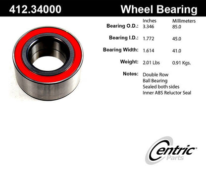 Centric Parts Wheel Bearing 412.34000E