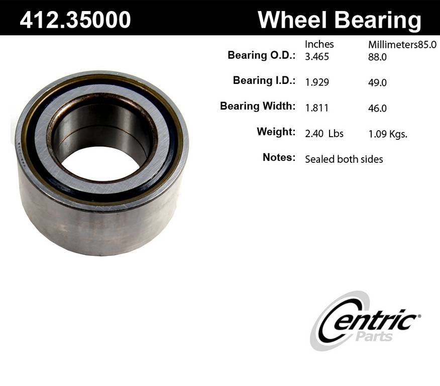 Centric Parts Wheel Bearing 412.35000E