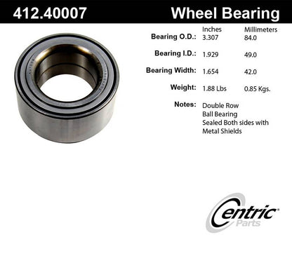 Centric Parts Wheel Bearing 412.40007E