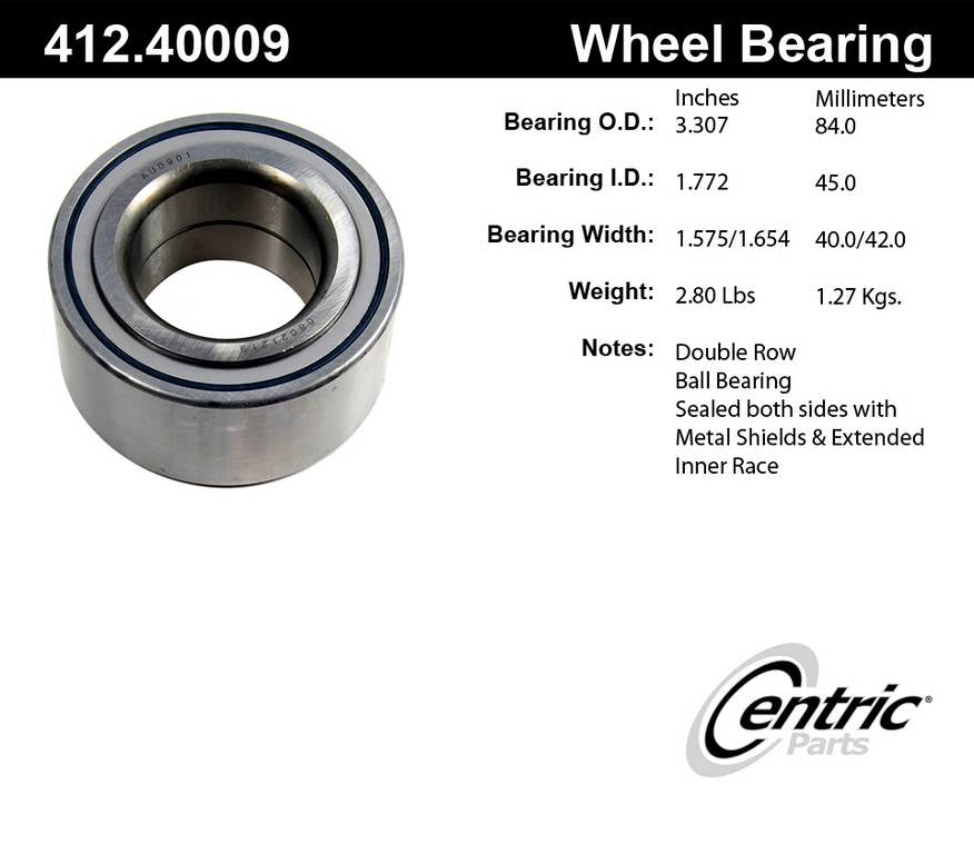 Stoptech Centric Premium Ball Bearing - Front/Rear 412.40009