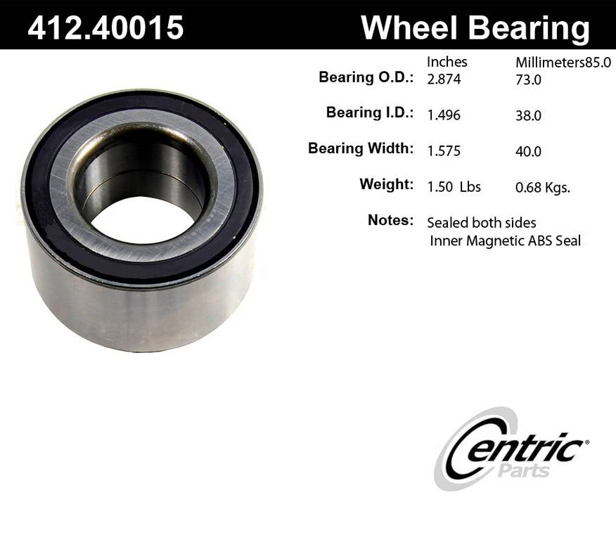 Centric Parts Wheel Bearing 412.40015E