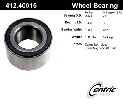 Centric Parts Wheel Bearing 412.40015E
