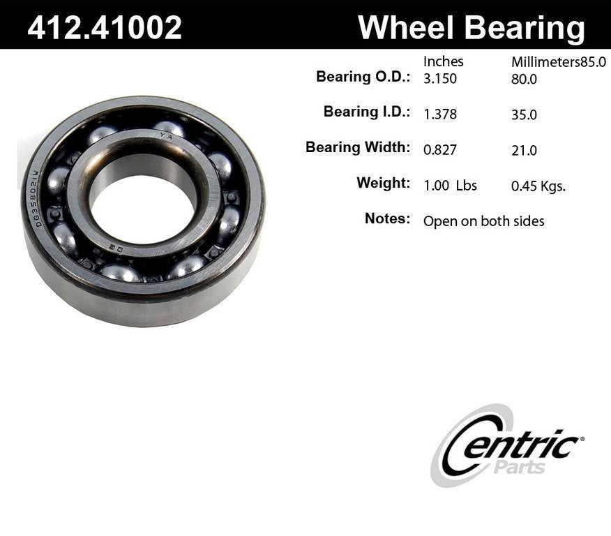 Centric Parts Wheel Bearing with Deep Groove Construction 412.41002
