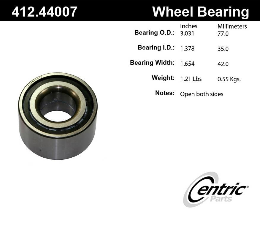 Centric Parts Premium Double Row Wheel Bearing for Lexus GS/LS SC 1993-2017 412.44007