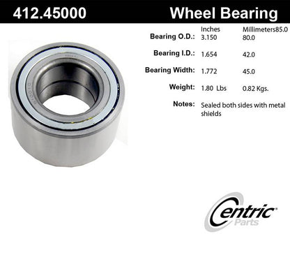 Centric Parts Wheel Bearing Standard Double Row for Ford Fusion 2012-2006