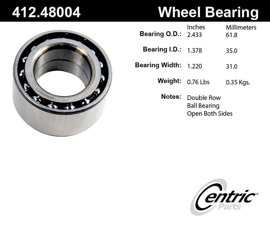 Centric Parts Wheel Bearing with Deep Groove Construction for 2003-2007 Suzuki Aerio 412.48004E