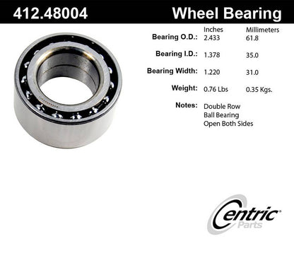 Centric Parts Wheel Bearing with Deep Groove Construction for 2003-2007 Suzuki Aerio 412.48004E