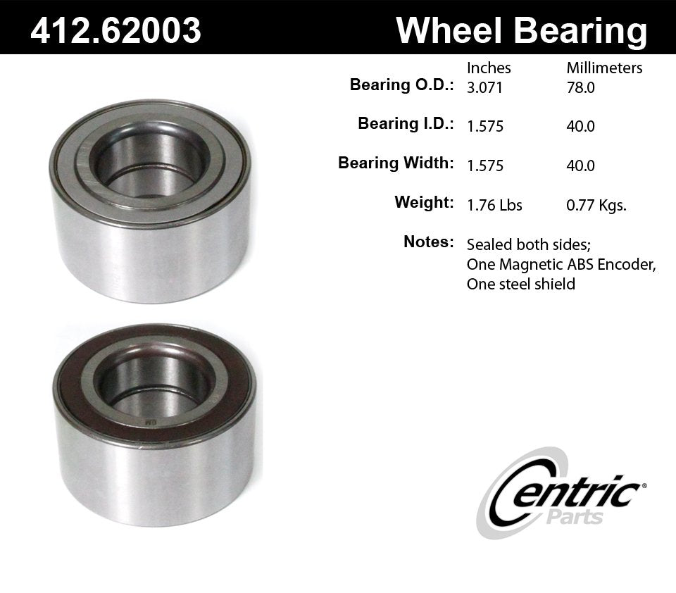 Stoptech Centric Premium Ball Bearing - Front/Rear 412.62003