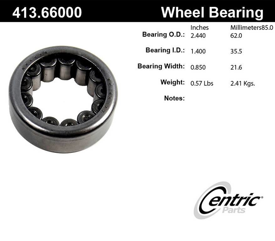 Centric Parts Premium Axle Shaft Bearing 413.66000