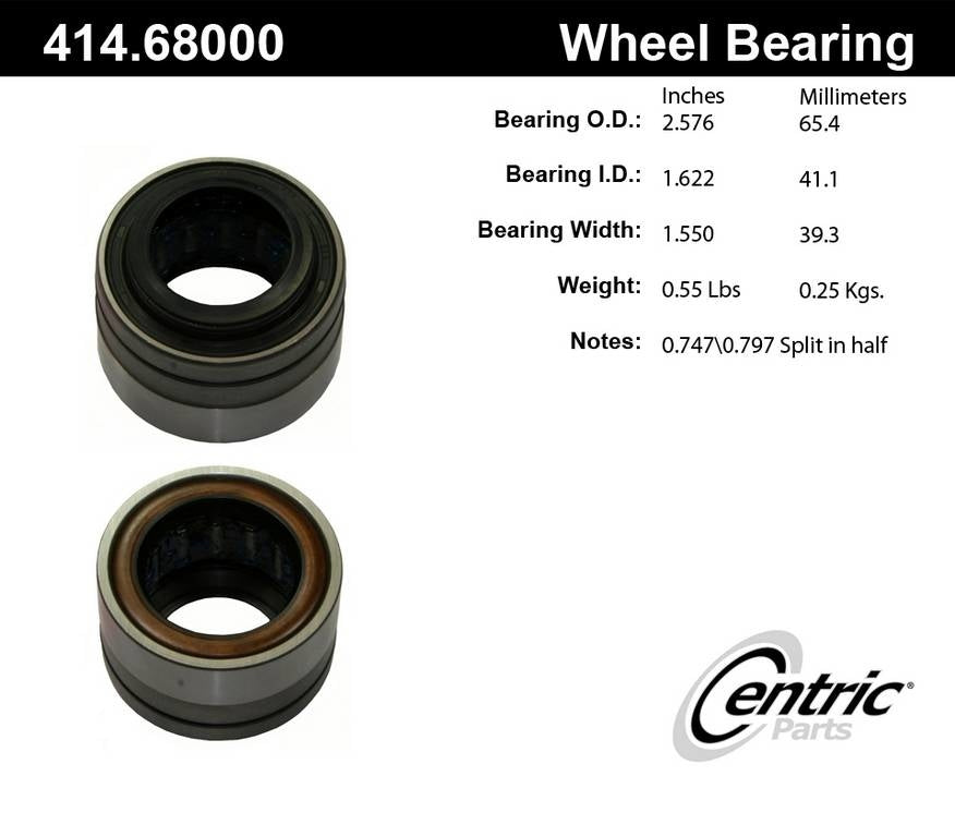 Centric Parts Drive Axle Shaft Repair Bearing Premium Roller with High Load Capacity 414.68000