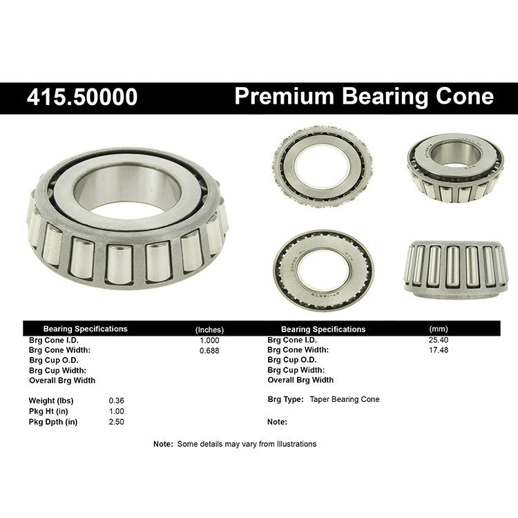 Centric Parts Wheel Bearing Premium Bearing Cone for 2002-2005 Kia Sedona 415.50000