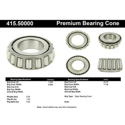 Centric Parts Wheel Bearing Premium Bearing Cone for 2002-2005 Kia Sedona 415.50000