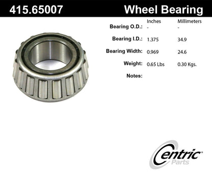 Centric Parts Wheel Bearing Premium Bearing Cone 415.65007