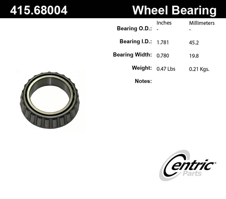Centric Parts Wheel Bearing Premium Bearing Cone 415.68004