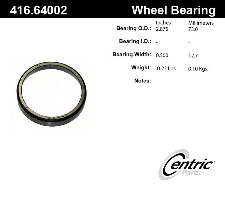 Centric Parts Wheel Bearing Race Standard with C-Tek Precision for 1968-1960 Jaguar 416.64002E