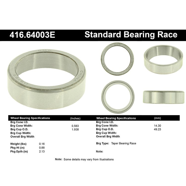 Centric Parts Wheel Bearing Race Standard C‑Tek for 1950-1971 Classic Cars 416.64003E