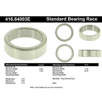 Centric Parts Wheel Bearing Race Standard C‑Tek for 1950-1971 Classic Cars 416.64003E