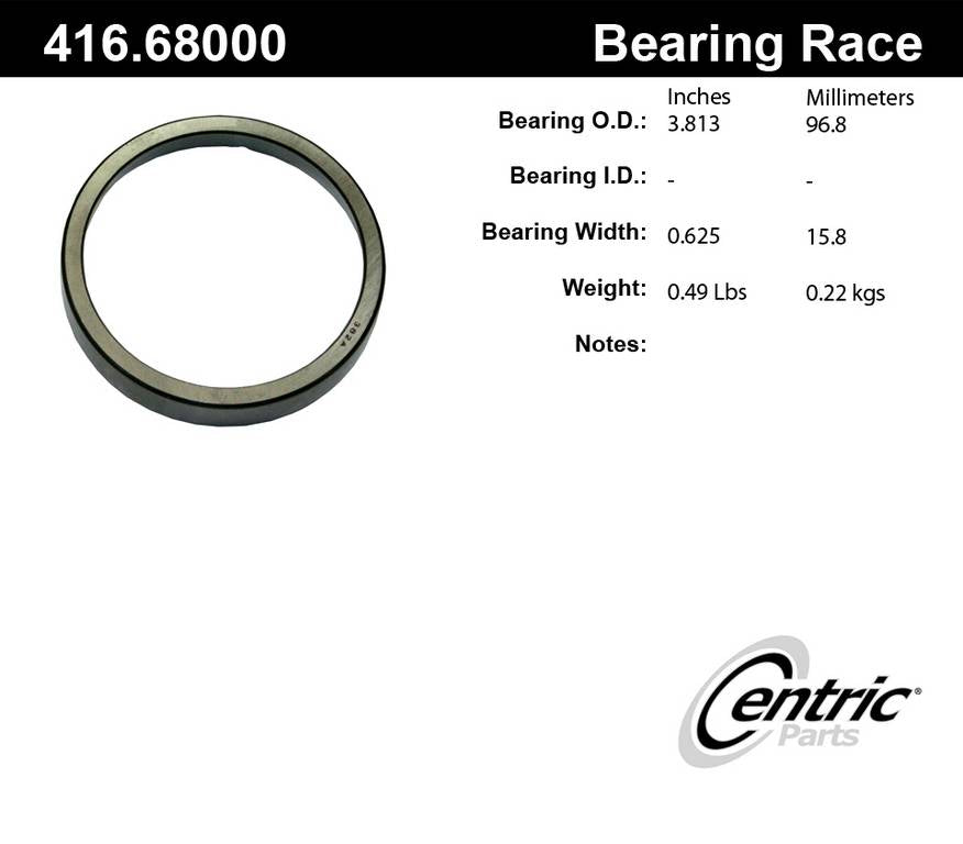Centric Parts Wheel Bearing Race with Deep-Groove Construction 416.68000