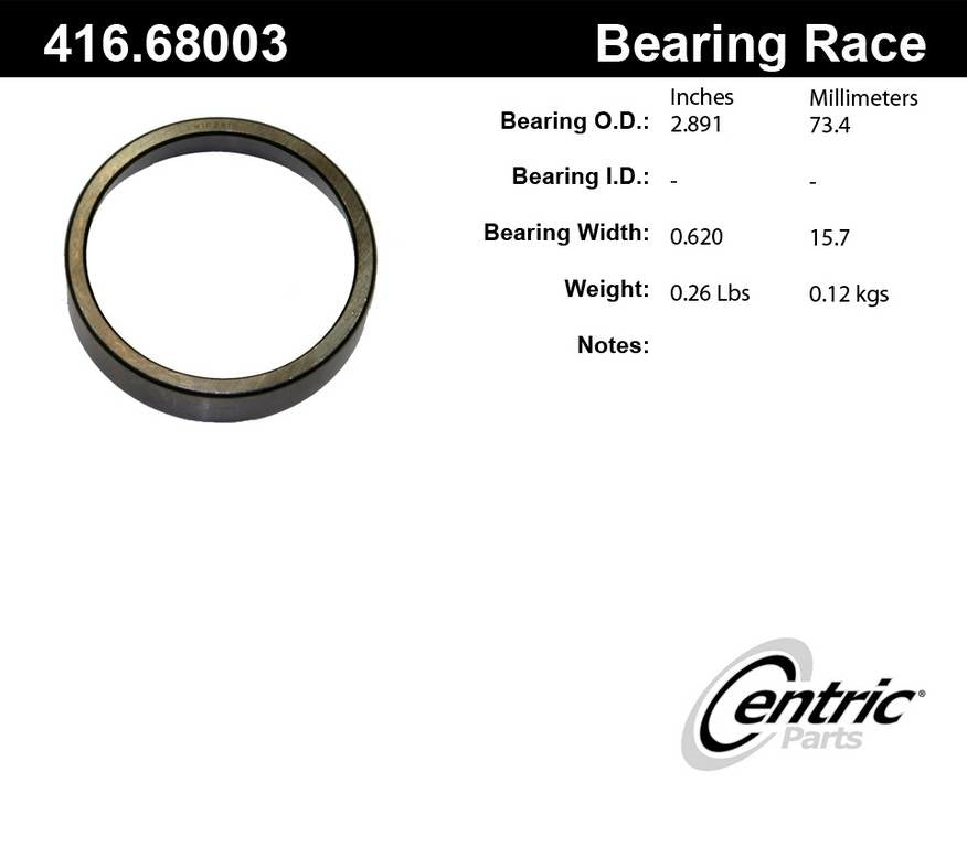 Centric Parts Wheel Bearing Race with Deep-Groove Construction 416.68003