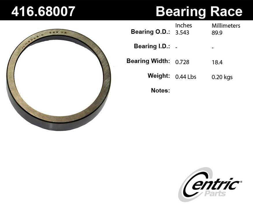 Centric Parts Wheel Bearing Race with Deep-Groove Construction for 416.68007
