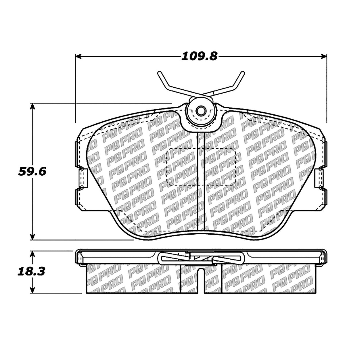 Centric Parts Disc Brake Pad Set PQ PRO with Hardware for Mercedes-Benz 190E 1986-1995