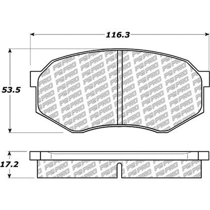Centric Parts Disc Brake Pad Set PQ PRO with Hardware for 1995-1989 Mitsubishi Fuso FE 2004-1995 Toyota Tacoma 500.04330