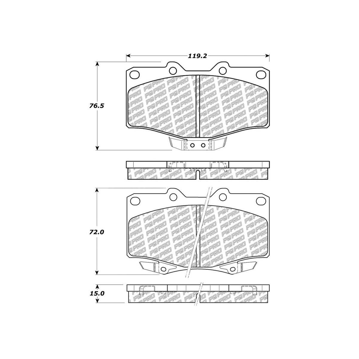 Centric Parts Disc Brake Pad Set with Low-Dust Formula for Daily Driving 500.06110