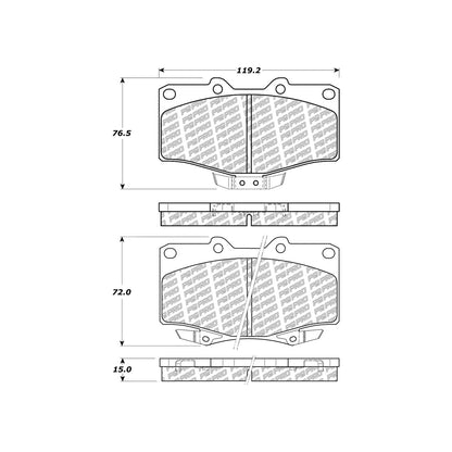 Centric Parts Disc Brake Pad Set with Low-Dust Formula for Daily Driving 500.06110