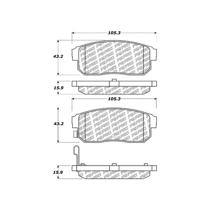 Centric Parts Disc Brake Pad Set with Low-Dust Formula for 500.09000