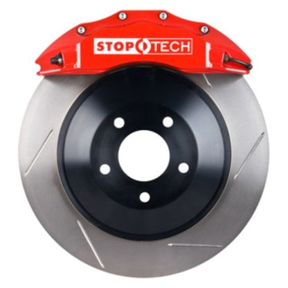StopTech Big Brake Kit; Red Caliper, Slotted One-Piece Rotor, Front
