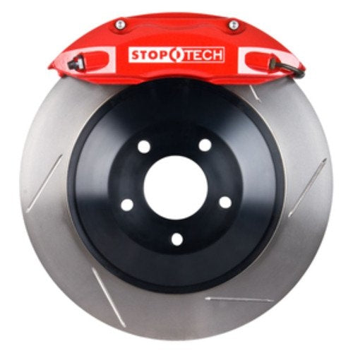 StopTech Big Brake Kit; Red Caliper, Slotted One-Piece Rotor, Rear