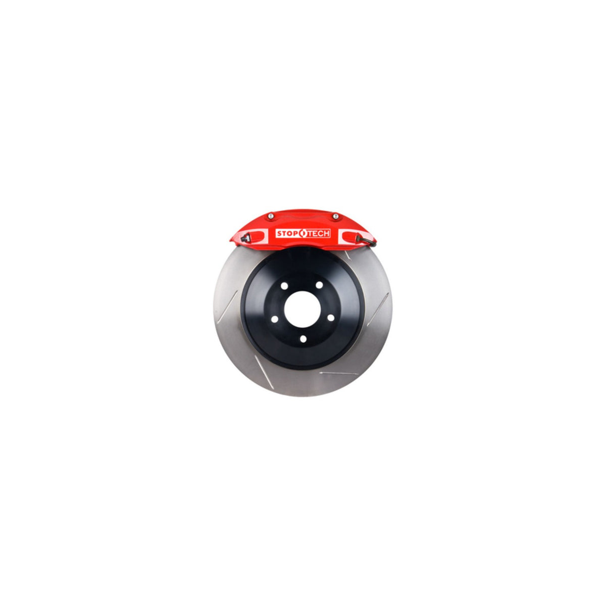 StopTech Big Brake Kit; Red Caliper, Slotted One-Piece Rotor, Rear