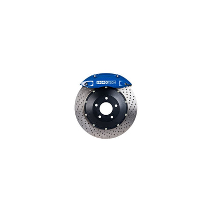 StopTech Big Brake Kit; Blue Caliper, Drilled Two-Piece Rotor, Rear