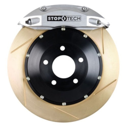 StopTech Big Brake Kit; Black Caliper, Slotted Two-Piece Rotor, Front