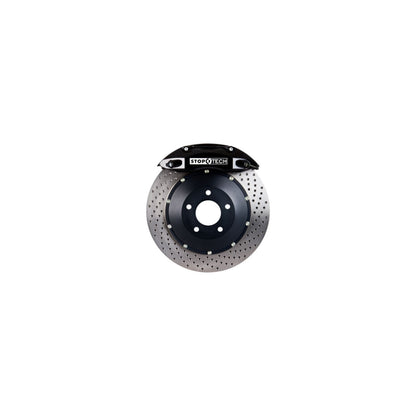 StopTech Big Brake Kit; Black Caliper, Drilled Two-Piece Rotor, Front