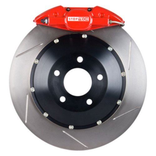 StopTech Big Brake Kit; Black Caliper, Slotted Two-Piece Rotor, Rear