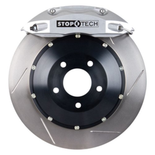 StopTech Big Brake Kit; Black Caliper, Drilled Two-Piece Rotor, Rear